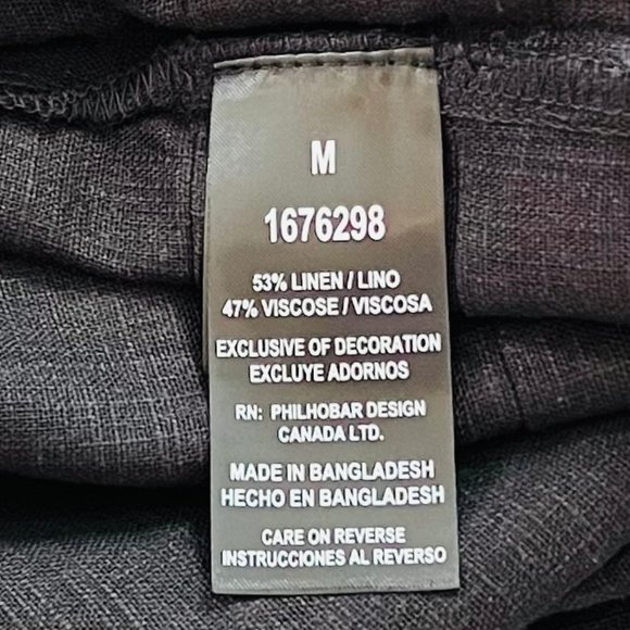 NWT Nicole Miller Original Ladies' Black Pleated Hem Linen Blend Tee Shirt Dress - Picture 10 of 11